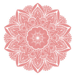 Mandala Vector Design Element. Round ornament decoration. Colorful flower pattern. Stylized floral motif. Complex flourish weave medallion. Tattoo print