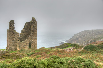 Cornish Tin Mine ruin - 210851362