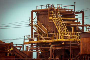 Vintage processed image of abandoned sugar cane factory