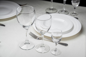restaurant interior, table setting