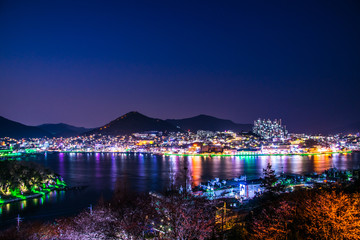 Night view in Dolsan Park, Yeosu