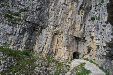 on the Road of 52 galleries, Veneto, Italy / Strada delle 52 gallerie (Road of 52 galleries) is a military trail built during World War I on the massif of Pasubio (Vicenza, Italy)