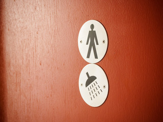 Man / Male Toilet sign and Shower room sign