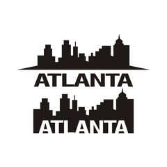 Obraz premium Atlanta skyline city logo design template vector illustration