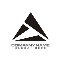 Abstract triangle logo design template vector illustration