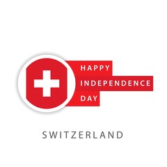 Happy Switzerland Independence Day Vector Template Design Illustrator