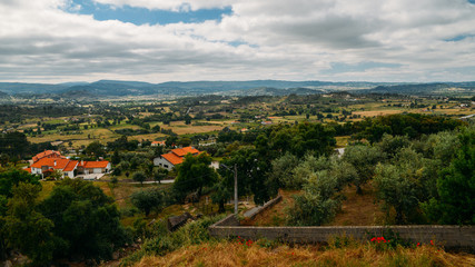 Fototapeta na wymiar Panorama of hills and olive groves surrounding Belmonte, Castelo Branco, Portugal