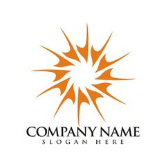 Abstract star, light, sun, logo design template vector illustration