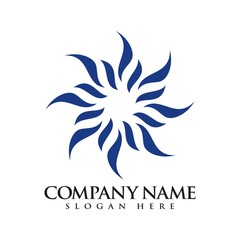 Abstract star, light, sun, logo design template vector illustration