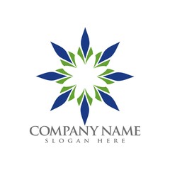 Obraz premium Abstract star, light, sun logo design template vector illustration 