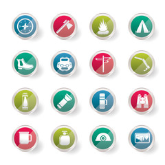 Tourism and Holiday icons over colored background  - Vector Icon Set