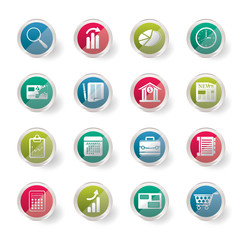 Business and Office Internet Icons  over colored background - Vector Icon Set 3