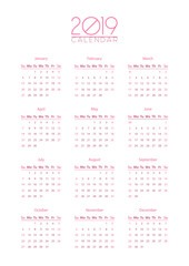 The 2019 calendar template