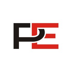 PE logo initial letter design template vector illustration