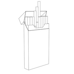 Pack of cigarettes. Outline drawing