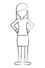 young woman with skirt isolated icon