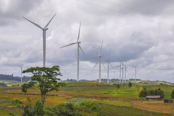 Obraz premium Clean energy with wind turbine