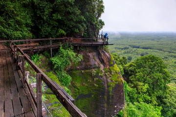 Landscape of Phu- Toek, the mountain of faith in  Buengkan province, Thailand.