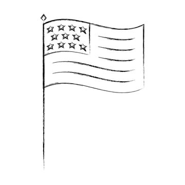 united states of america flag in stand