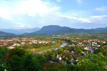 Fototapeta na wymiar View of Luang Prabang from Mount Phousi Temple Lookout