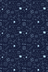Back to school doodles background. Back to school seamless pattern. Hand drawn objects. Vector illustration.