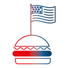 american flag in hamburger fast food