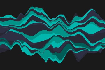 Dynamic abstract background with color waves. Vector illustration.
