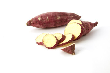 sweet potato on the white background