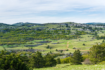 Obraz premium Mountain hill path road panoramic landscape