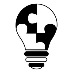 business bulb idea with puzzle parts