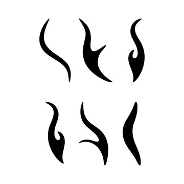 cartoon fire sparks silhouette set design isolated on white