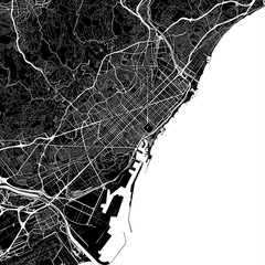 Area map of Barcelona, Spain - obrazy, fototapety, plakaty