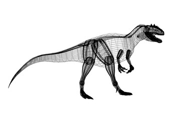 Obraz premium Dinosaurs Architect Blueprint - isolated