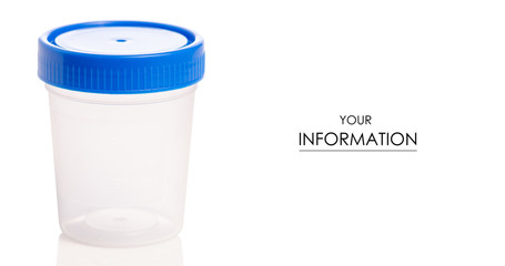 Container for urine pattern on white background isolation