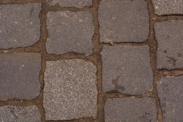 Wet stone road. Texture.