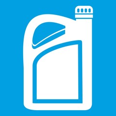 Jerrycan icon white isolated on blue background vector illustration