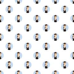 Teacher pattern seamless repeat in cartoon style vector illustration