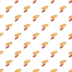 Rowanberry branch pattern seamless repeat in cartoon style vector illustration