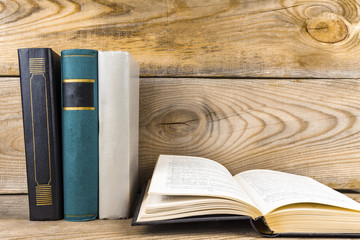 Books on old Bookshelf