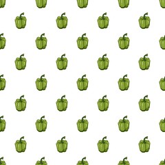 Green pepper pattern seamless repeat in cartoon style vector illustration