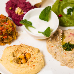 bowl of creamy hummus