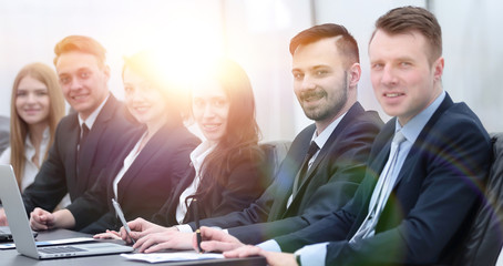 business team sitting at Desk in the conference room