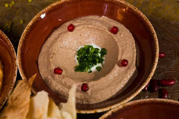 bowl of creamy hummus