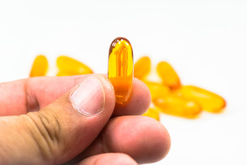 Fototapeta premium Fish liver oil is a health supplement.