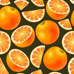 Seamless pattern with oranges