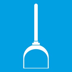 Scoop for cleaning icon white isolated on blue background vector illustration