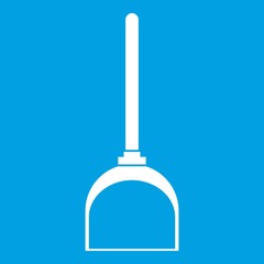Scoop for cleaning icon white isolated on blue background vector illustration