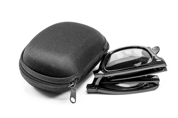 Fashion Sunglasses with black Goggles on White Background