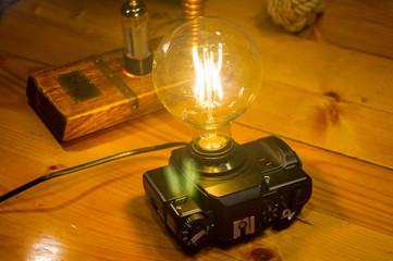 Light fixture handmade in vintage style