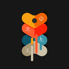 Flat design geometric infographics, arrow shape vector sticker or label, price tags, offer promotion badge, icon design, paper style layout for data graphic visualization step by step process, for